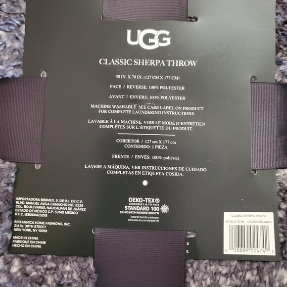 UGG Classic Sherpa Throw Ocean Melange 50 in X 70 in - New - Picture 5 of 8